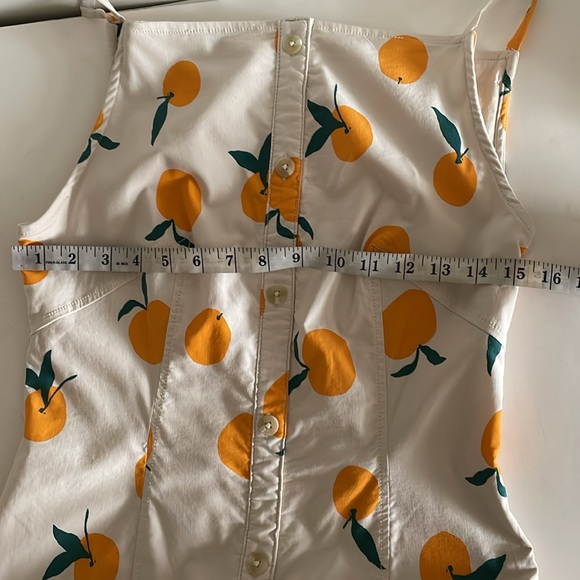 Anthropologie Maeve Dylan Mierzwinskie Colette Orange Fruit Midi Dress size S - Picture 4 of 9